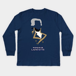 Marquis de Lafayette - Minimalist Portrait Kids Long Sleeve T-Shirt